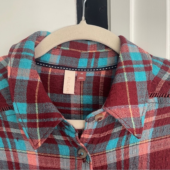 Pilcro Anthropologie Buttom Down Top Duster Side Slit Tunic - Picture 4 of 7